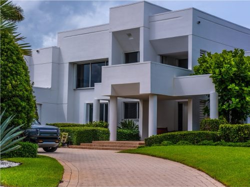 Accordion shutters on a modern Boca Raton Home